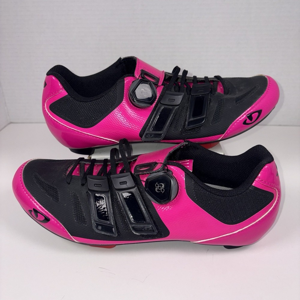Giro Cycling Shoes Womens 9.5 Raes Easton EC70 BOA Pink Black Road Bike